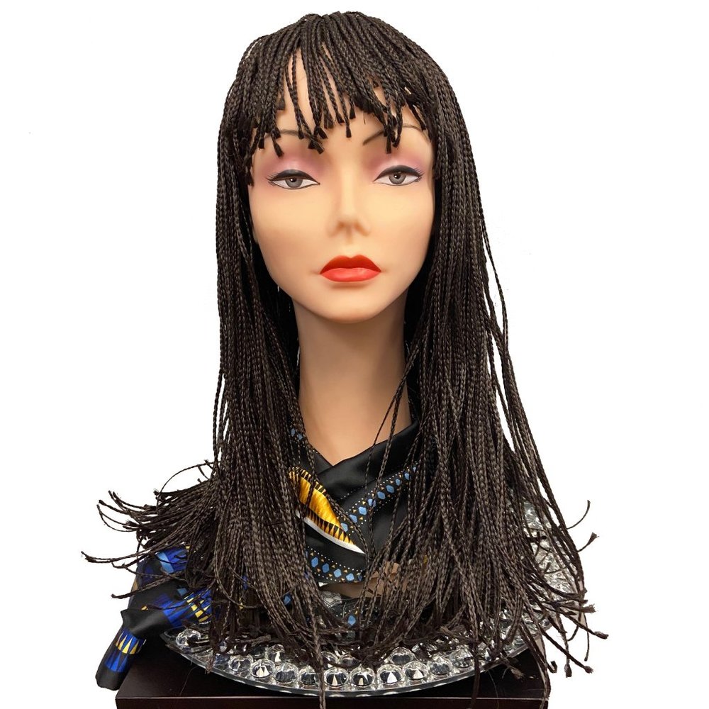 Braided wig with bangs